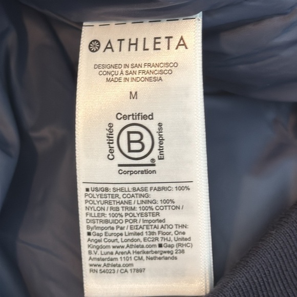 Athleta x Simone Biles Sateen Bomber Jacket Navy Blue Size Medium - Picture 9 of 10